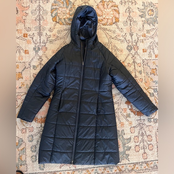 Patagonia Women's Parka Hooded Jacket SZ M Navy Blue - Picture 1 of 7